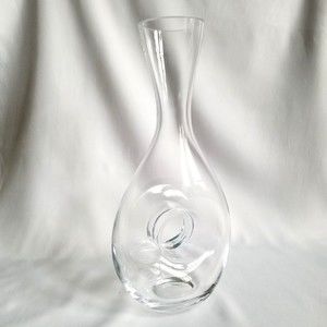 Glass 14 " Wine Decanter w Hole in Middle Carafe Clear